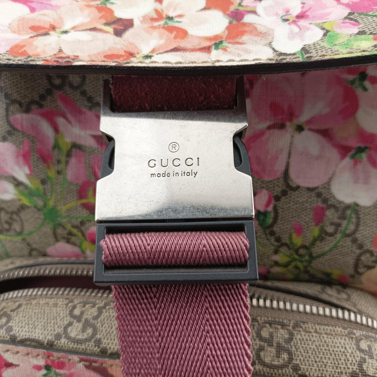 Pre-owned Gucci GG Blooms Brown PVC coated canvas 410544 backpack/rucksack | stylenewstar
