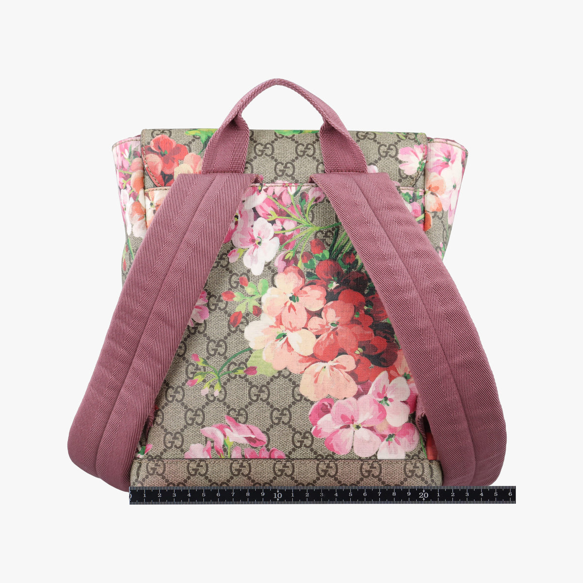 Pre-owned Gucci GG Blooms Brown PVC coated canvas 410544 backpack/rucksack | stylenewstar
