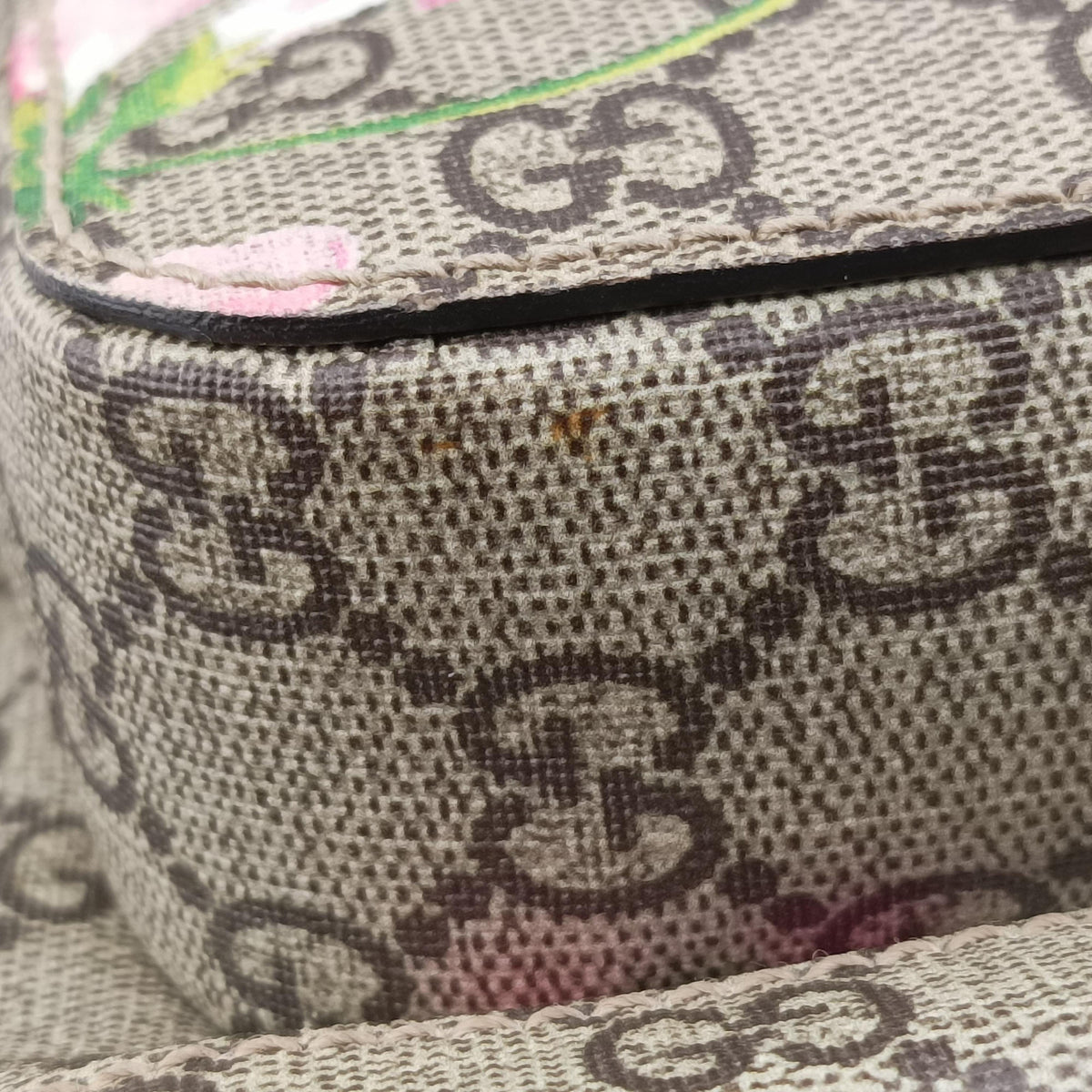 Pre-owned Gucci GG Blooms Brown PVC coated canvas 410544 backpack/rucksack | stylenewstar