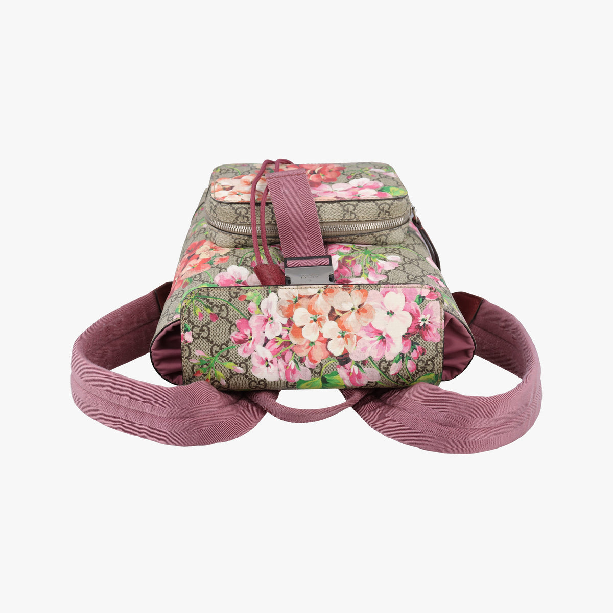 Pre-owned Gucci GG Blooms Brown PVC coated canvas 410544 backpack/rucksack | stylenewstar