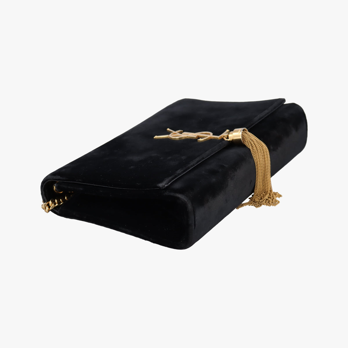 Pre-owned Yves Saint Laurent KATE Black velour 354119 shoulderbag | stylenewstar
