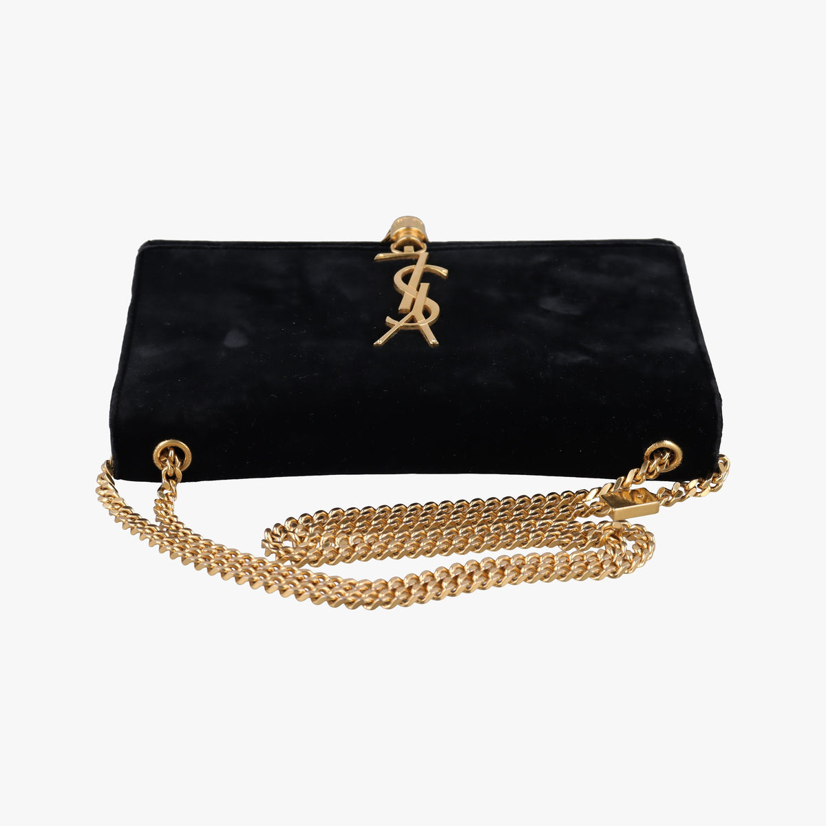 Pre-owned Yves Saint Laurent KATE Black velour 354119 shoulderbag | stylenewstar