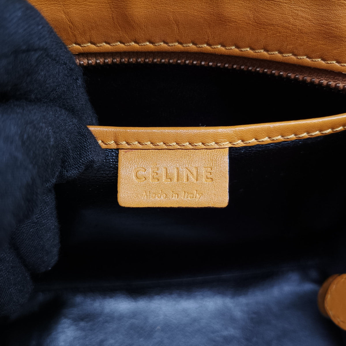 Pre-owned Celine luggage nano shopper Yellow×black Leather  shoulderbag | stylenewstar