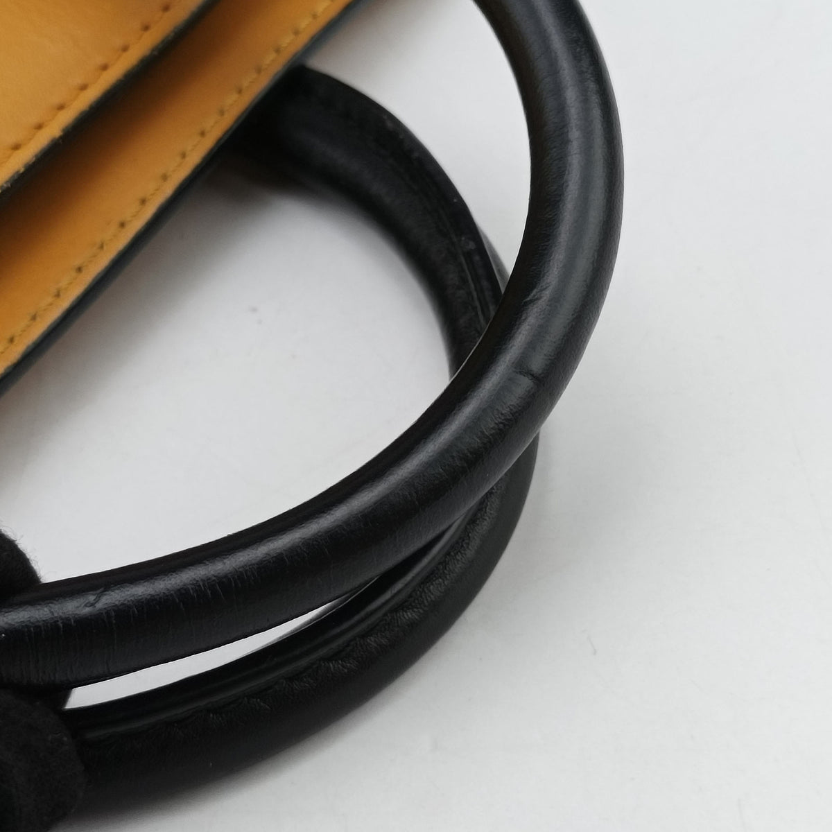 Pre-owned Celine luggage nano shopper Yellow×black Leather  shoulderbag | stylenewstar