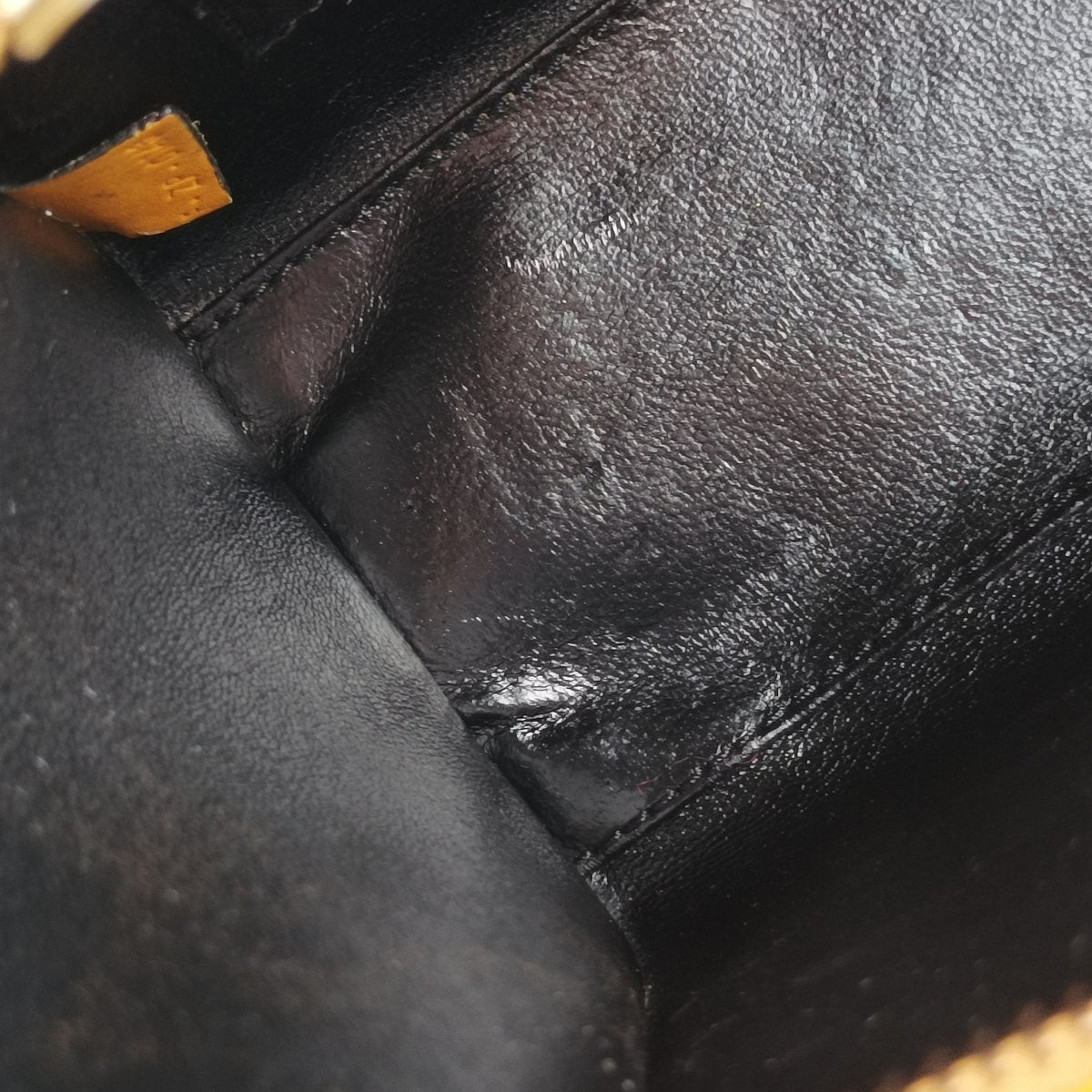 Pre-owned Celine luggage nano shopper Yellow×black Leather  shoulderbag | stylenewstar