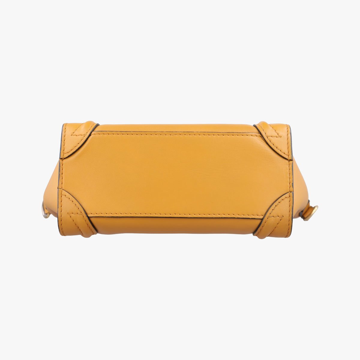 Pre-owned Celine luggage nano shopper Yellow×black Leather  shoulderbag | stylenewstar