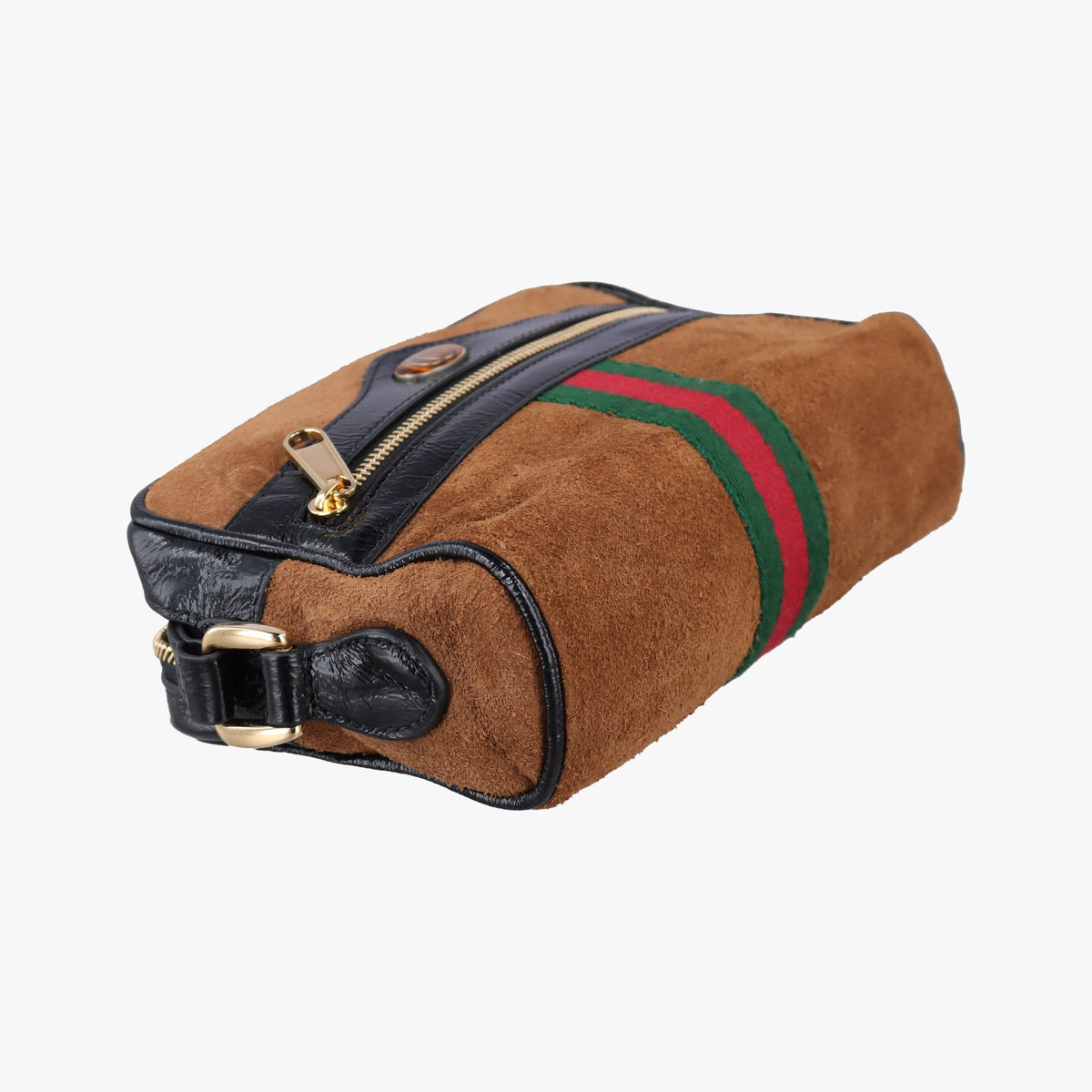 Pre-owned Gucci Ophidia Brown×black×multi Suede×leather 573321 shoulderbag | stylenewstar