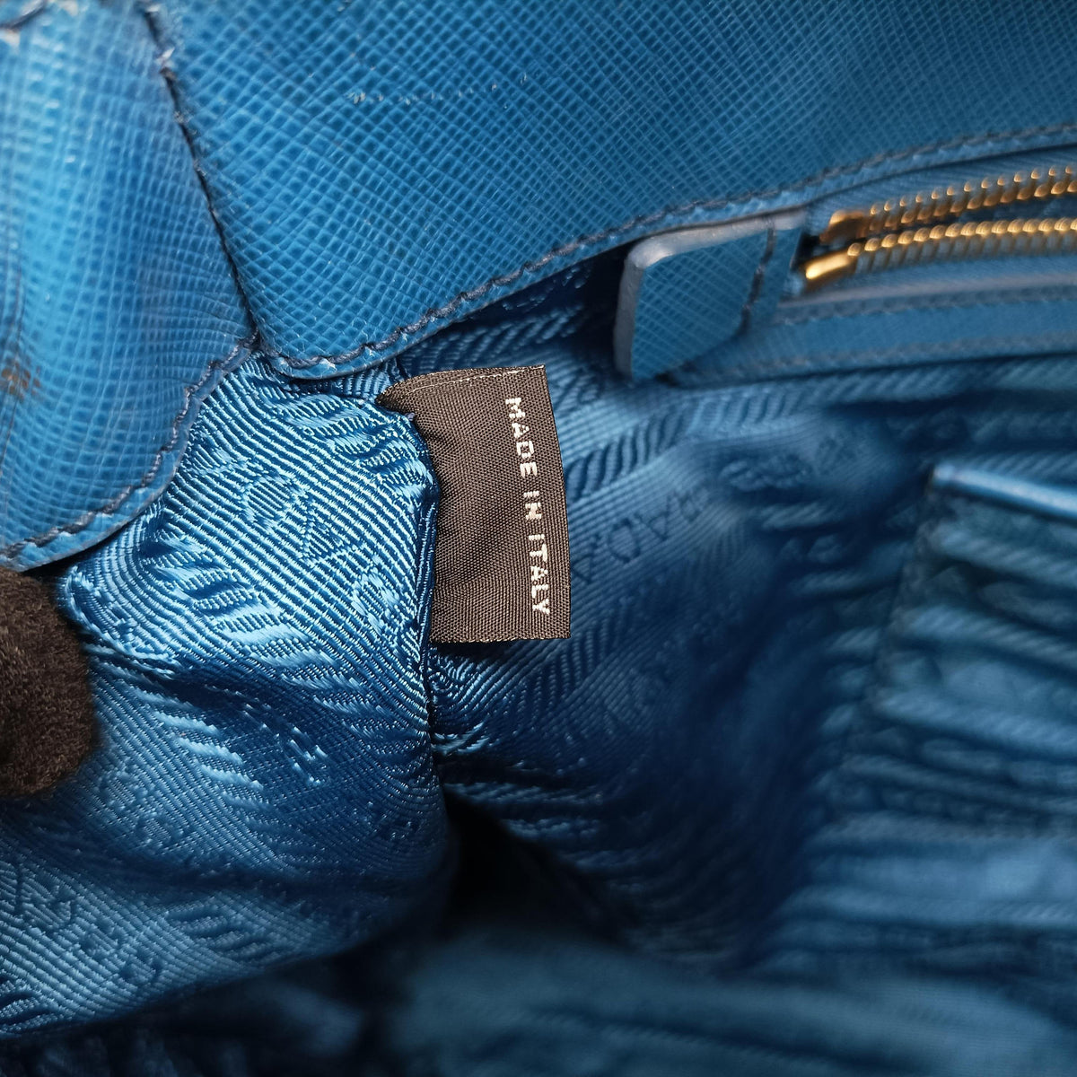 Pre-owned Prada Galleria Blue SAFFIANO Leather BN1786 handbag | stylenewstar
