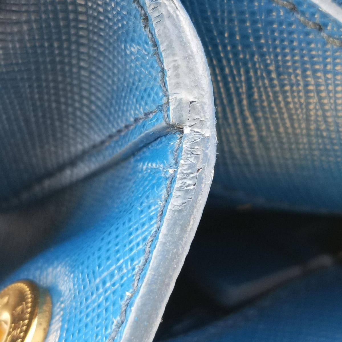 Pre-owned Prada Galleria Blue SAFFIANO Leather BN1786 handbag | stylenewstar