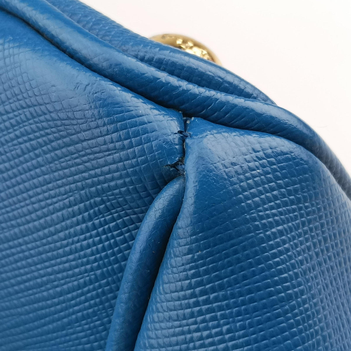 Pre-owned Prada Galleria Blue SAFFIANO Leather BN1786 handbag | stylenewstar