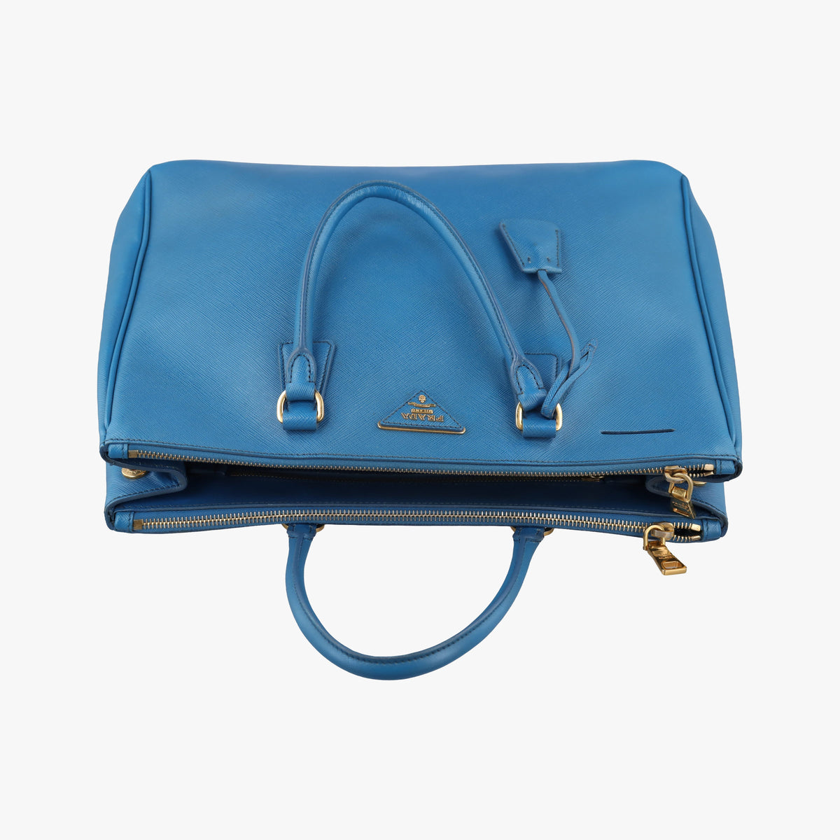 Pre-owned Prada Galleria Blue SAFFIANO Leather BN1786 handbag | stylenewstar