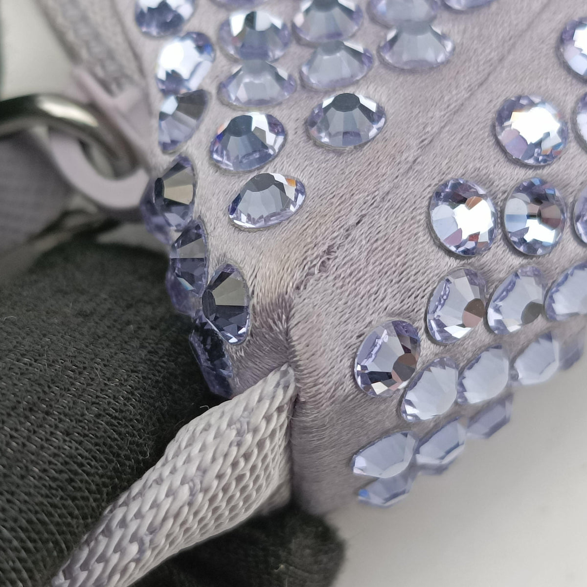 Pre-owned Prada Re-Edition 2000 Hobo Purple Satin×Rhinestones 1BC515 handbag | stylenewstar