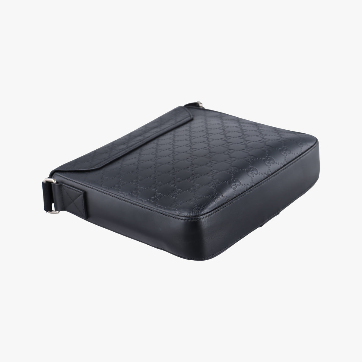 Pre-owned Gucci GG Plus GG Supreme Black Leather 406368 shoulderbag | stylenewstar