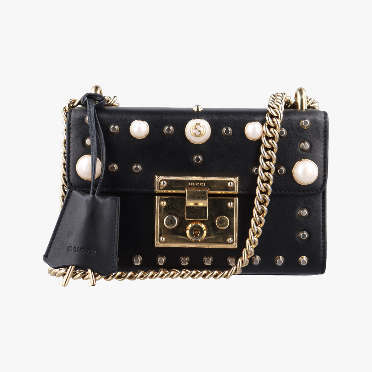 Pre-owned Gucci Padlock Black Leather 432182 shoulderbag | stylenewstar