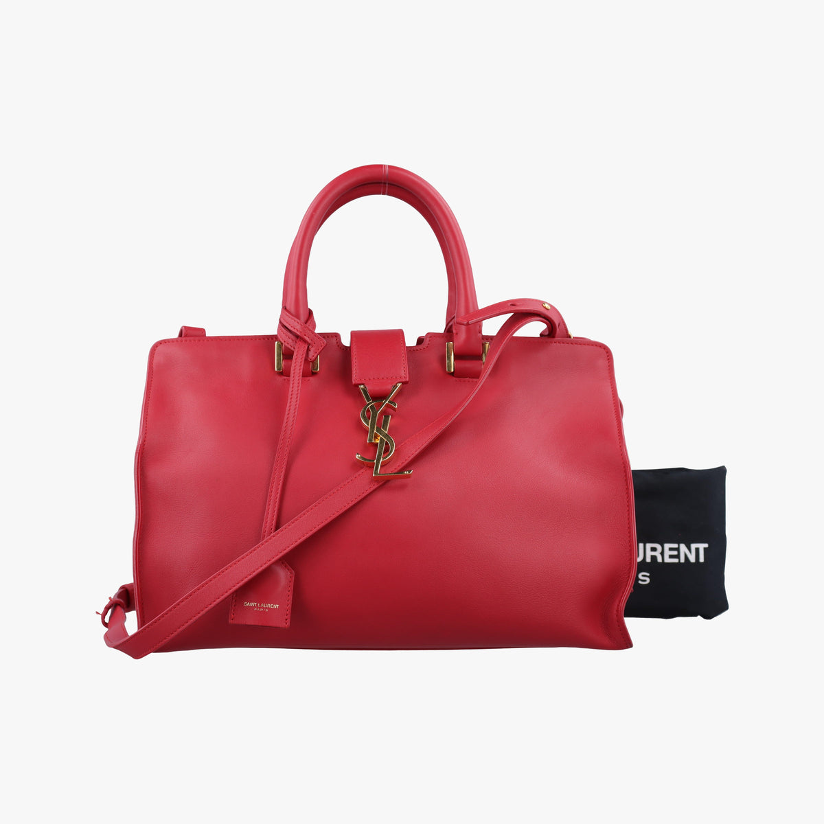 Secondhand Yves Saint Laurent BABY CABAS Red Leather 394461 shoulderbag | stylenewstar