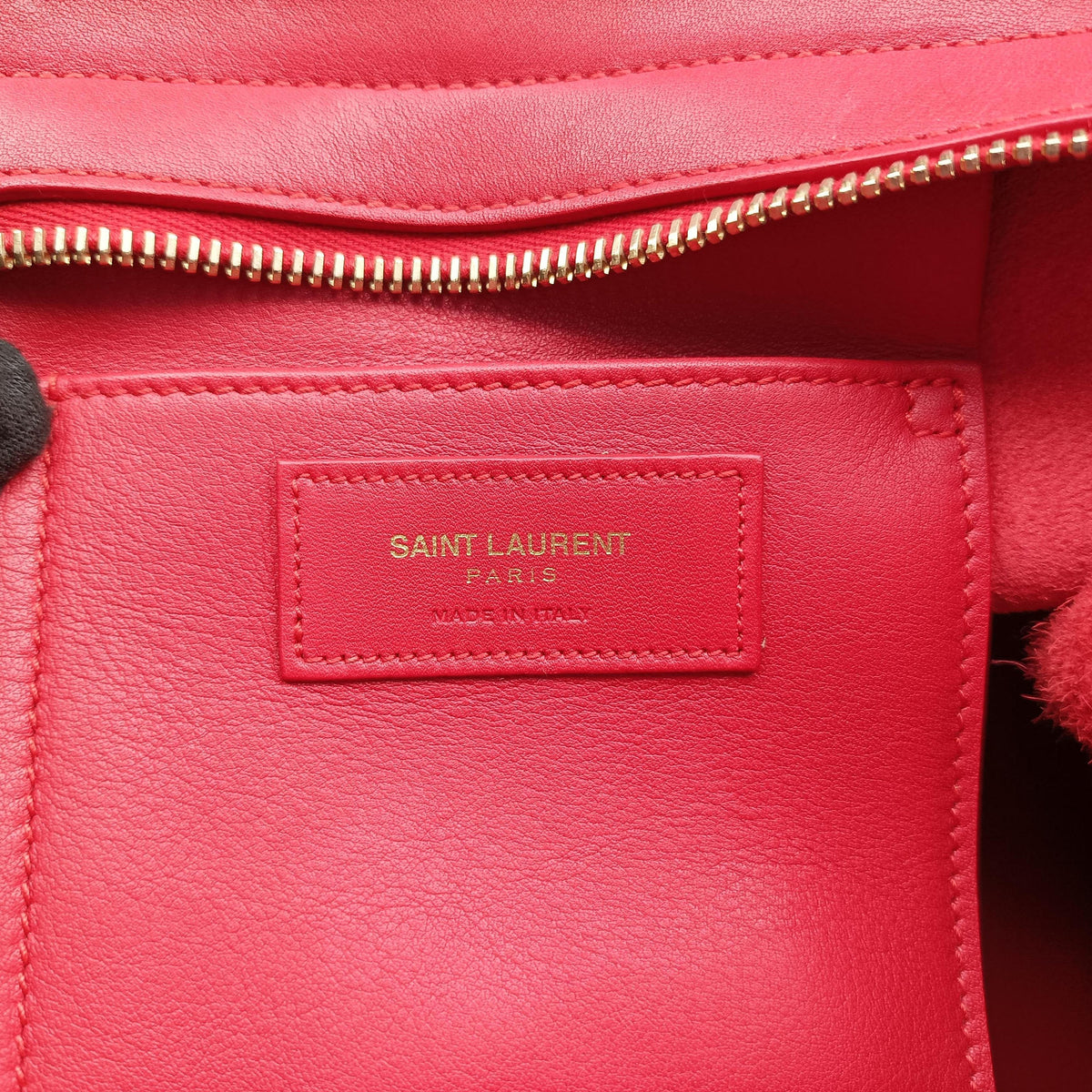 Secondhand Yves Saint Laurent BABY CABAS Red Leather 394461 shoulderbag | stylenewstar