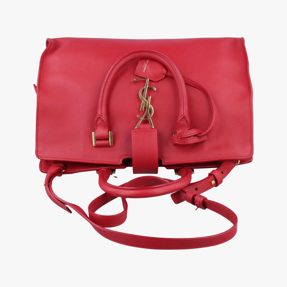 Secondhand Yves Saint Laurent BABY CABAS Red Leather 394461 shoulderbag | stylenewstar
