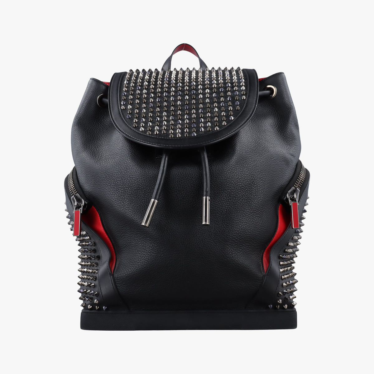 Pre-owned Christian Louboutin Explora funk Black×Red leather  backpack/rucksack | stylenewstar