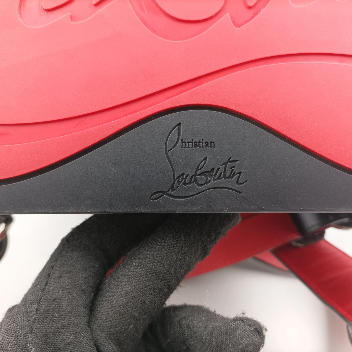Pre-owned Christian Louboutin Explora funk Black×Red leather  backpack/rucksack | stylenewstar