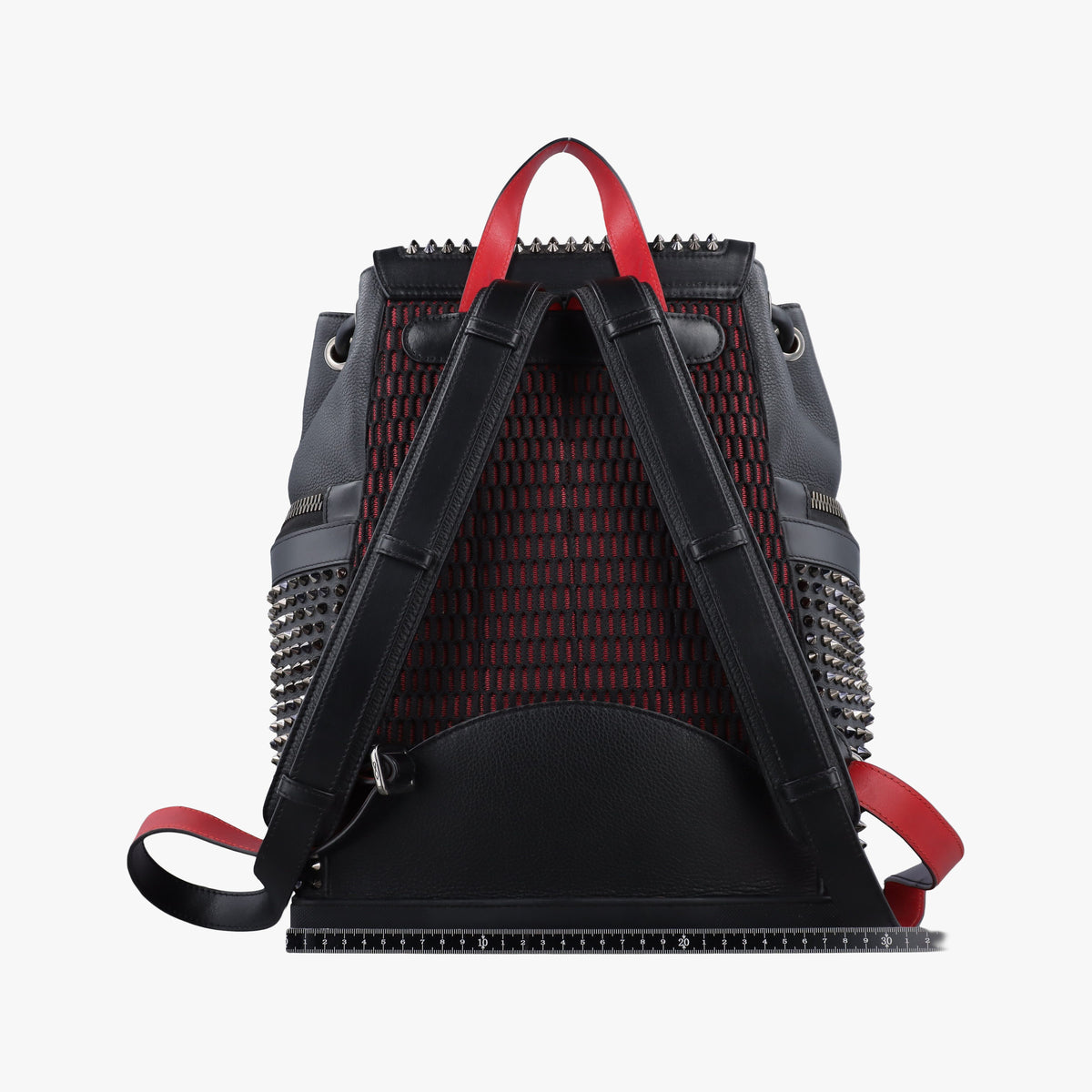 Pre-owned Christian Louboutin Explora funk Black×Red leather  backpack/rucksack | stylenewstar