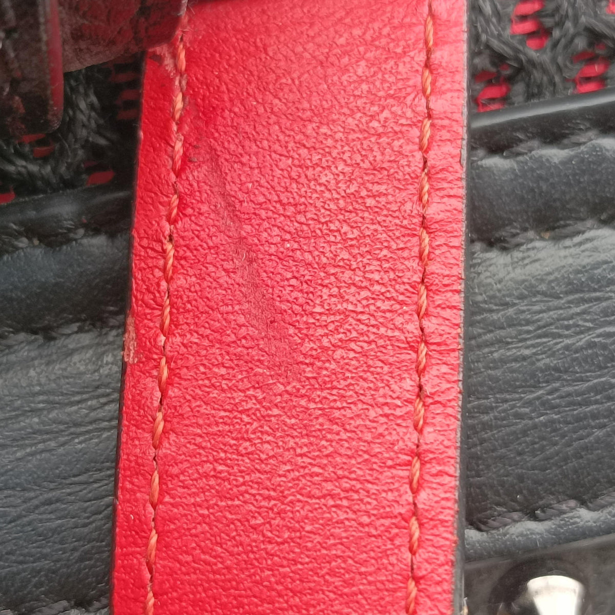 Pre-owned Christian Louboutin Explora funk Black×Red leather  backpack/rucksack | stylenewstar