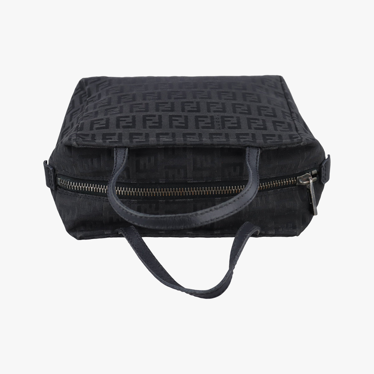 Pre-owned Fendi Zucchino Black Canvas x Leather  handbag | stylenewstar