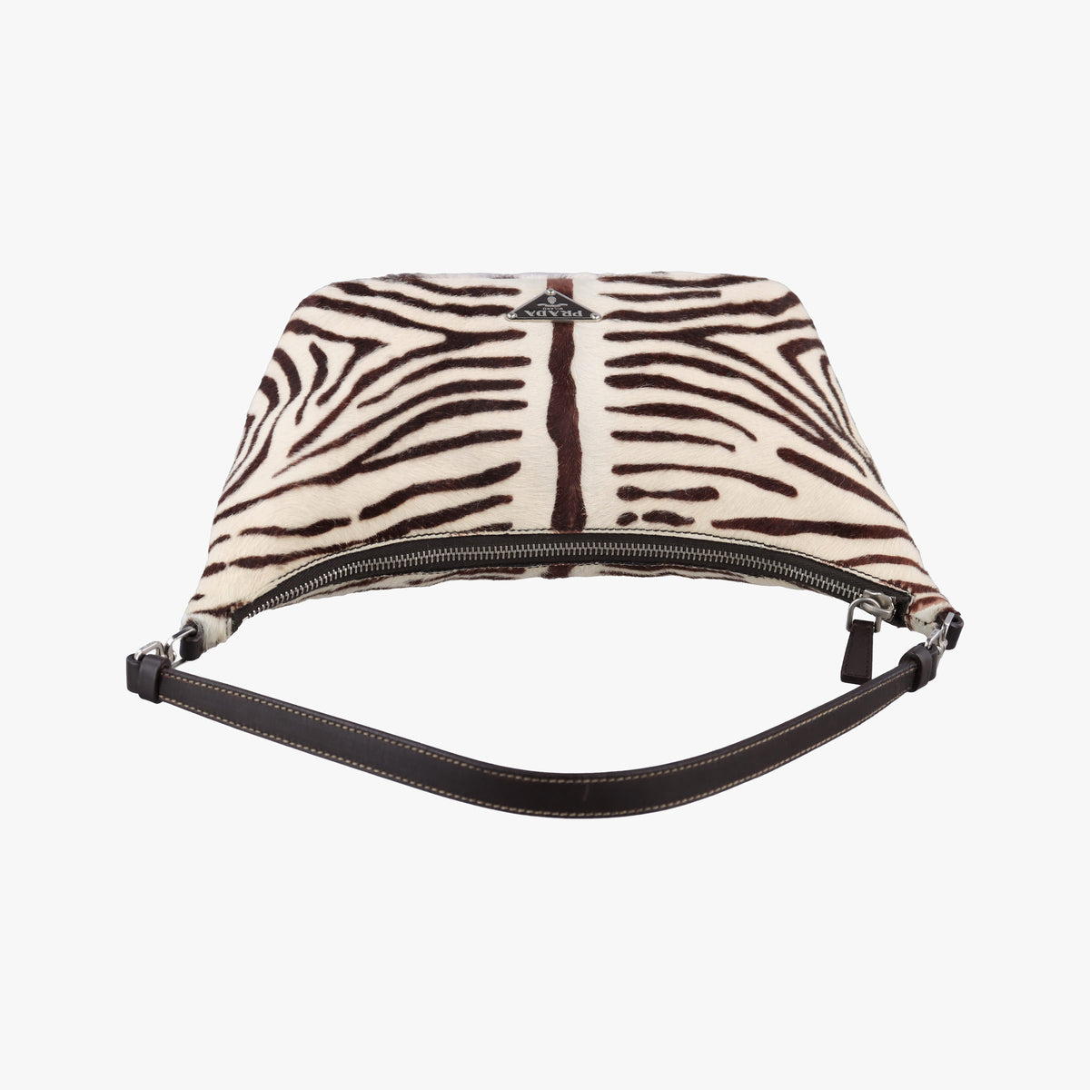 Secondhand Prada AnimalierZebra Print Brown×White Pony Hair  handbag | stylenewstar