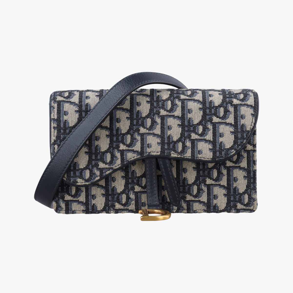 Secondhand Christian Dior Saddle Navy Jacquard x Leather  bum bag/waist bag | stylenewstar