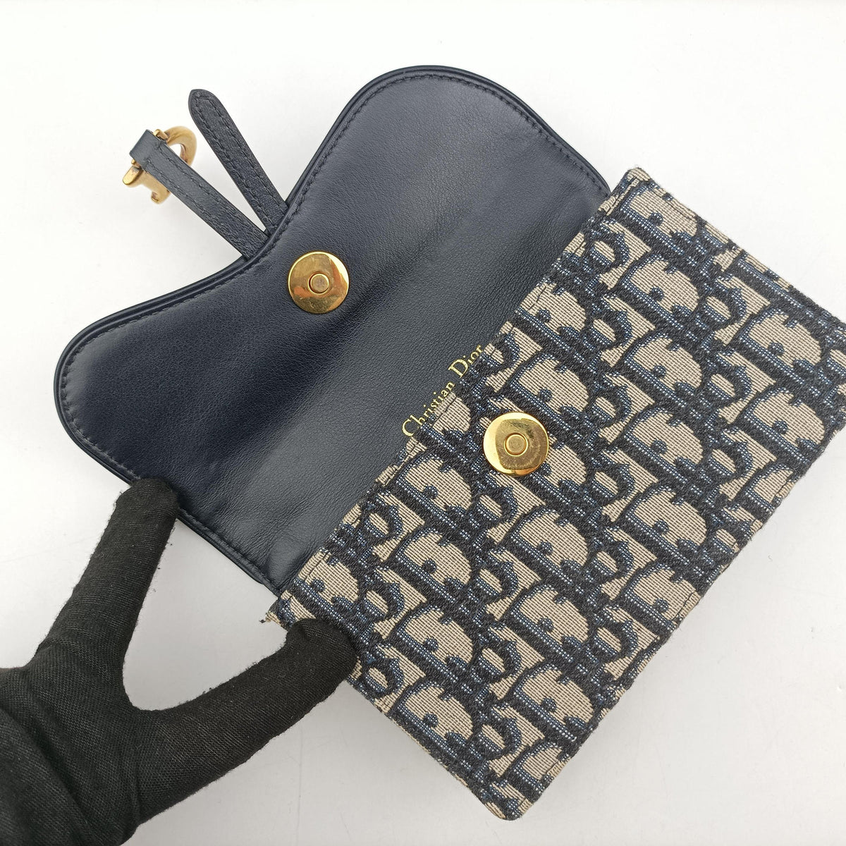 Secondhand Christian Dior Saddle Navy Jacquard x Leather  bum bag/waist bag | stylenewstar