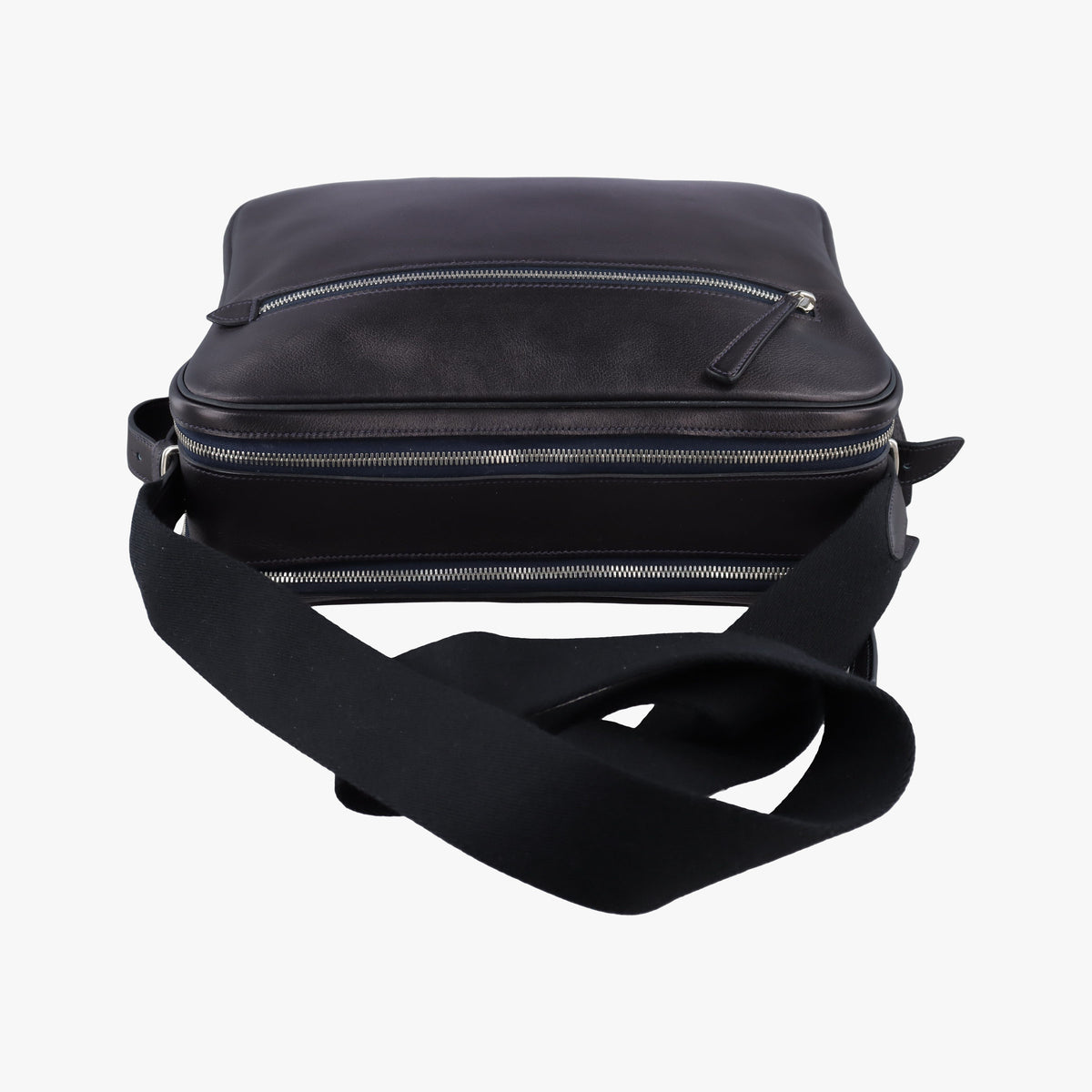Pre-owned Hermes Hebdo Reporter Brown Evergrain Leather  shoulderbag | stylenewstar