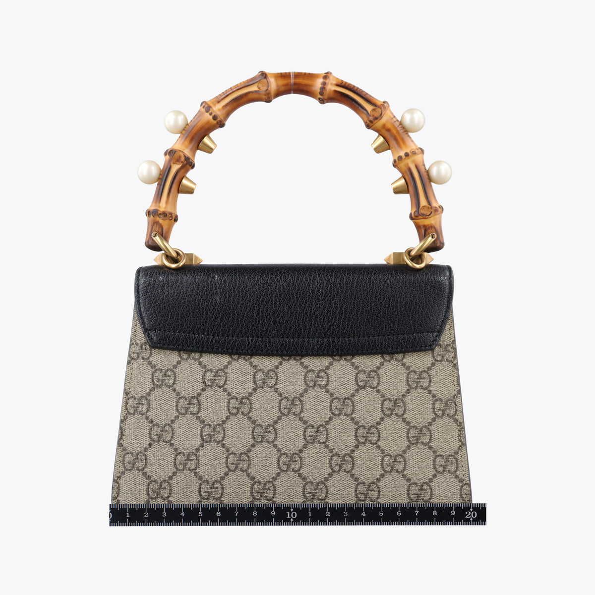 Vintage Gucci Fox Brooch Bamboo Beige×Multicolour PVC coated canvas×Leather 466428 shoulderbag | stylenewstar