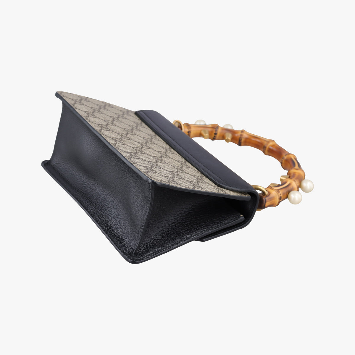 Vintage Gucci Fox Brooch Bamboo Beige×Multicolour PVC coated canvas×Leather 466428 shoulderbag | stylenewstar