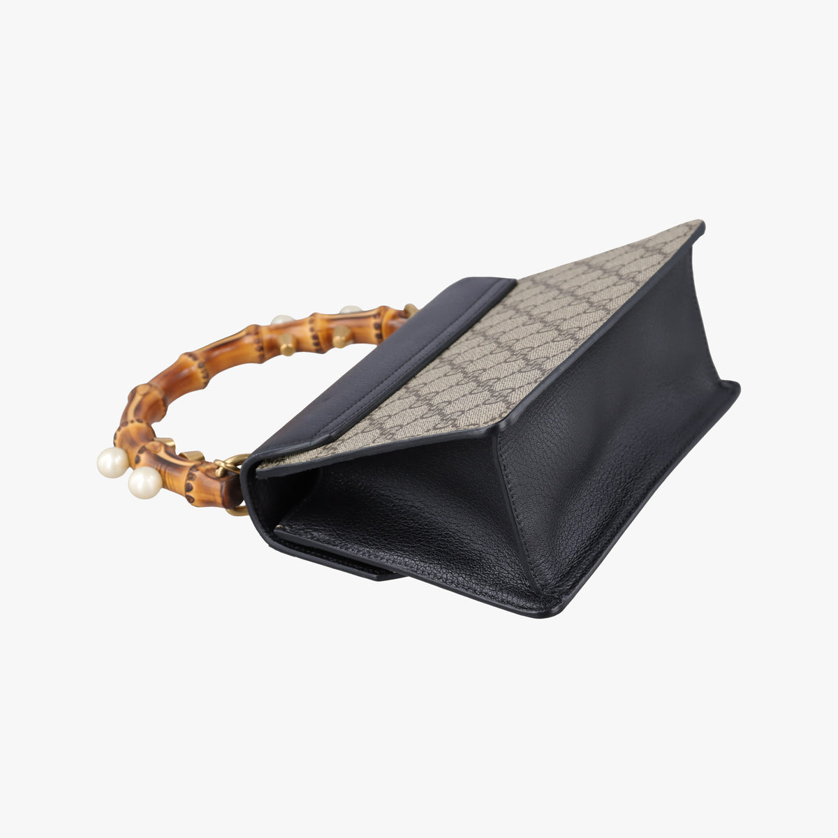 Vintage Gucci Fox Brooch Bamboo Beige×Multicolour PVC coated canvas×Leather 466428 shoulderbag | stylenewstar