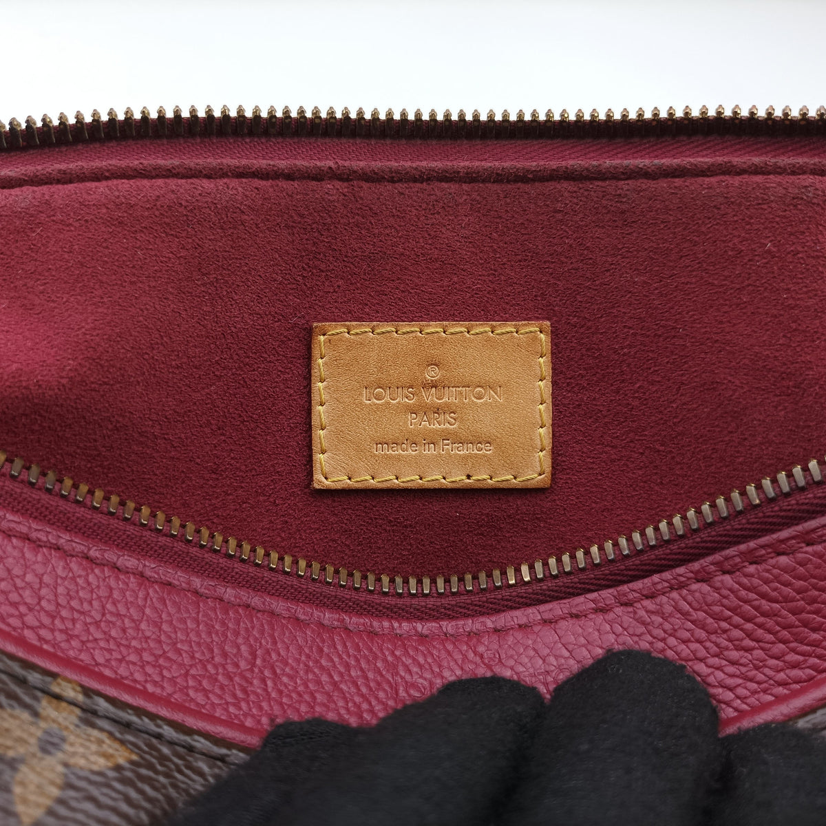 Secondhand Louis Vuitton PALLAS brown×Bordeaux Monogram Canvas×calf leather M40906 shoulderbag | stylenewstar