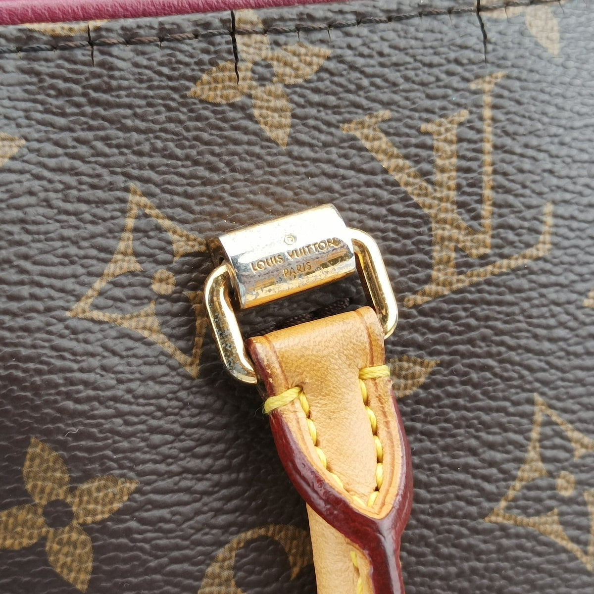 Secondhand Louis Vuitton PALLAS brown×Bordeaux Monogram Canvas×calf leather M40906 shoulderbag | stylenewstar