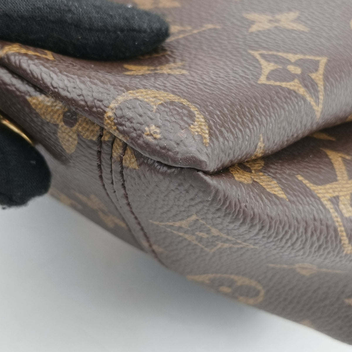 Secondhand Louis Vuitton PALLAS brown×Bordeaux Monogram Canvas×calf leather M40906 shoulderbag | stylenewstar