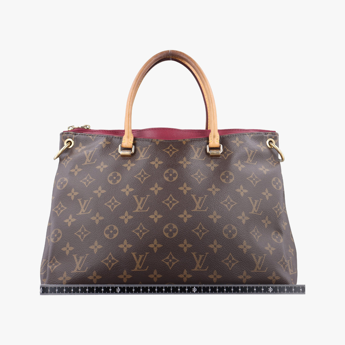 Secondhand Louis Vuitton PALLAS brown×Bordeaux Monogram Canvas×calf leather M40906 shoulderbag | stylenewstar