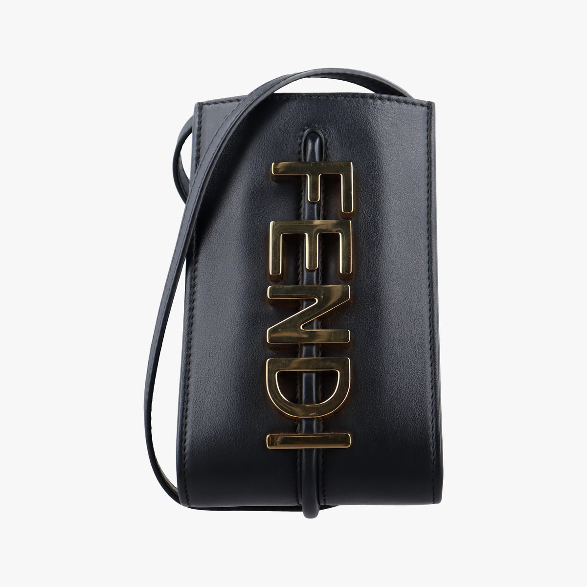 Secondhand Fendi Phone Pouch Black Leather 7AS192 shoulderbag | stylenewstar