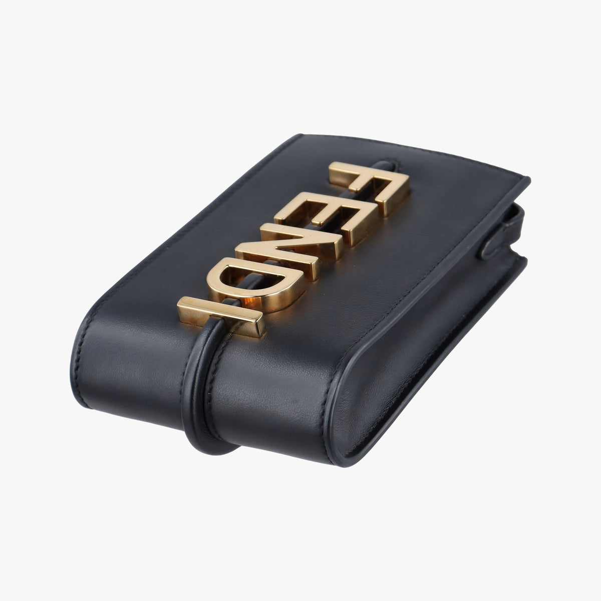Secondhand Fendi Phone Pouch Black Leather 7AS192 shoulderbag | stylenewstar