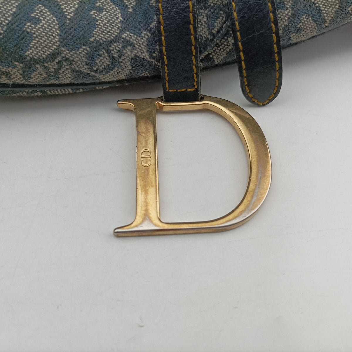 Pre-owned Christian Dior Saddle Navy Jacquard  shoulderbag | stylenewstar