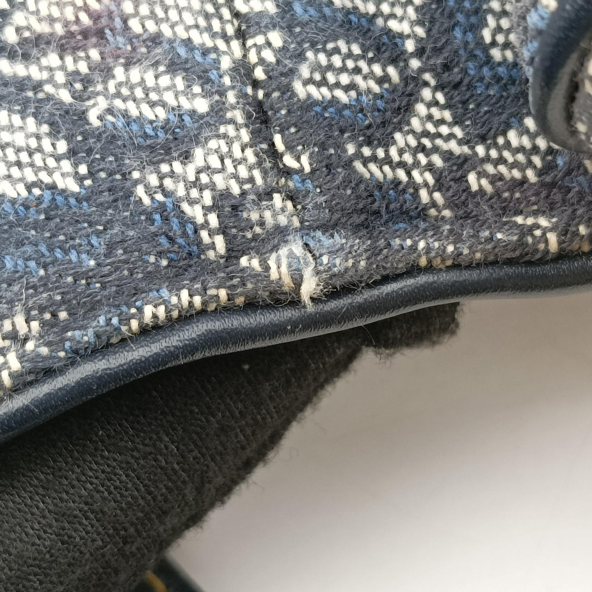 Pre-owned Christian Dior Saddle Navy Jacquard  shoulderbag | stylenewstar