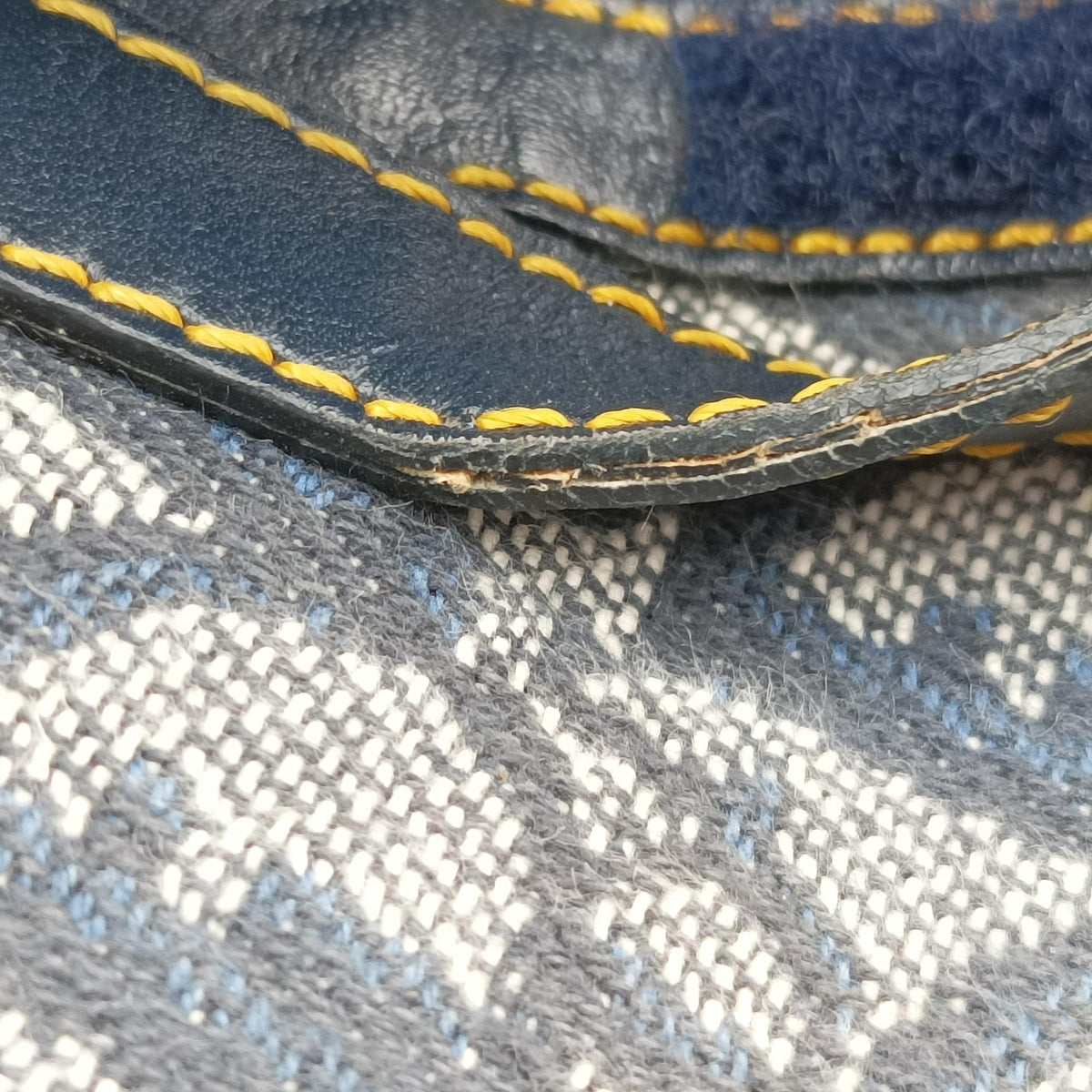 Pre-owned Christian Dior Saddle Navy Jacquard  shoulderbag | stylenewstar