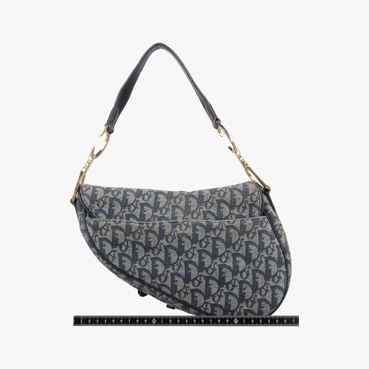 Pre-owned Christian Dior Saddle Navy Jacquard  shoulderbag | stylenewstar