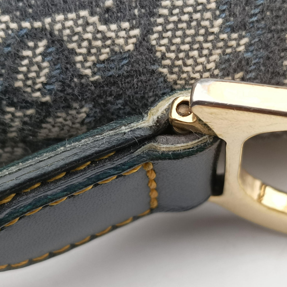 Pre-owned Christian Dior Saddle Navy Jacquard  shoulderbag | stylenewstar