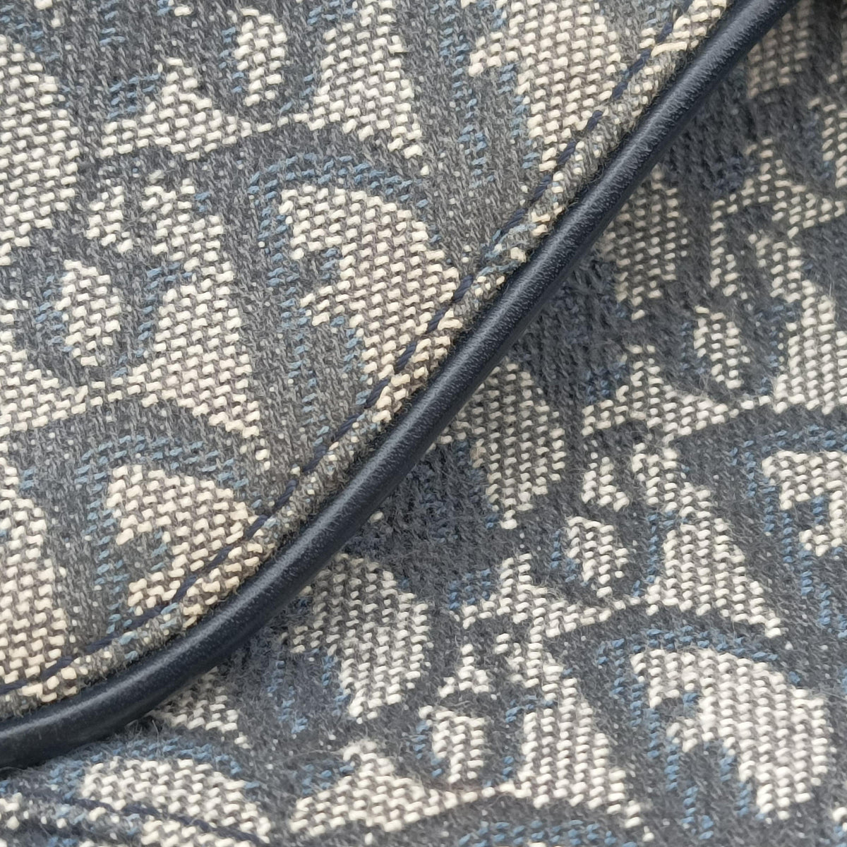 Pre-owned Christian Dior Saddle Navy Jacquard  shoulderbag | stylenewstar