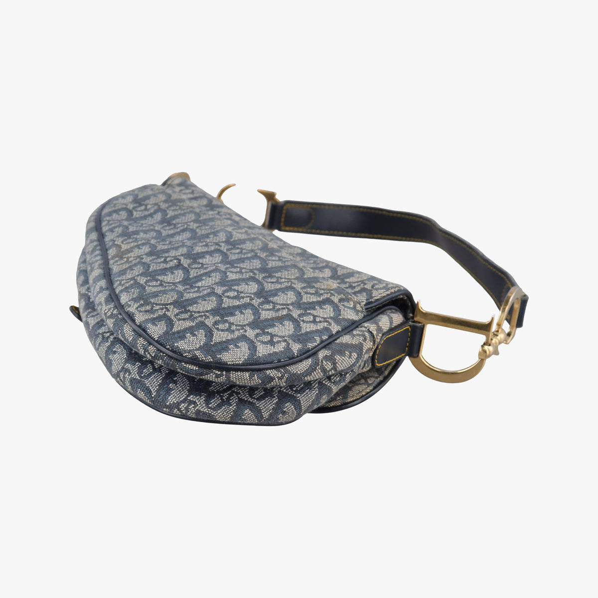 Pre-owned Christian Dior Saddle Navy Jacquard  shoulderbag | stylenewstar