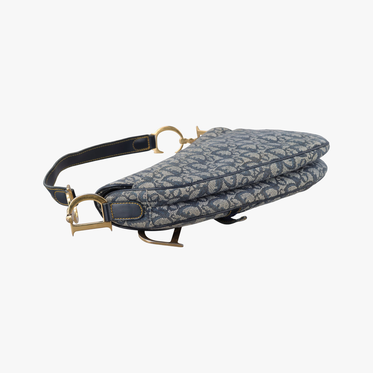 Pre-owned Christian Dior Saddle Navy Jacquard  shoulderbag | stylenewstar