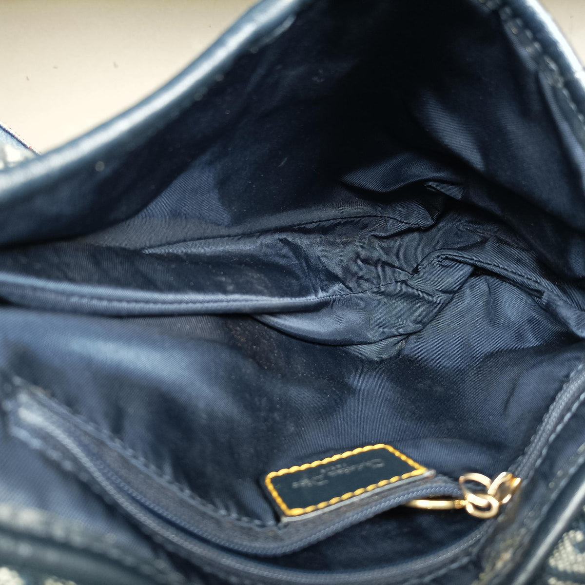 Pre-owned Christian Dior Saddle Navy Jacquard  shoulderbag | stylenewstar