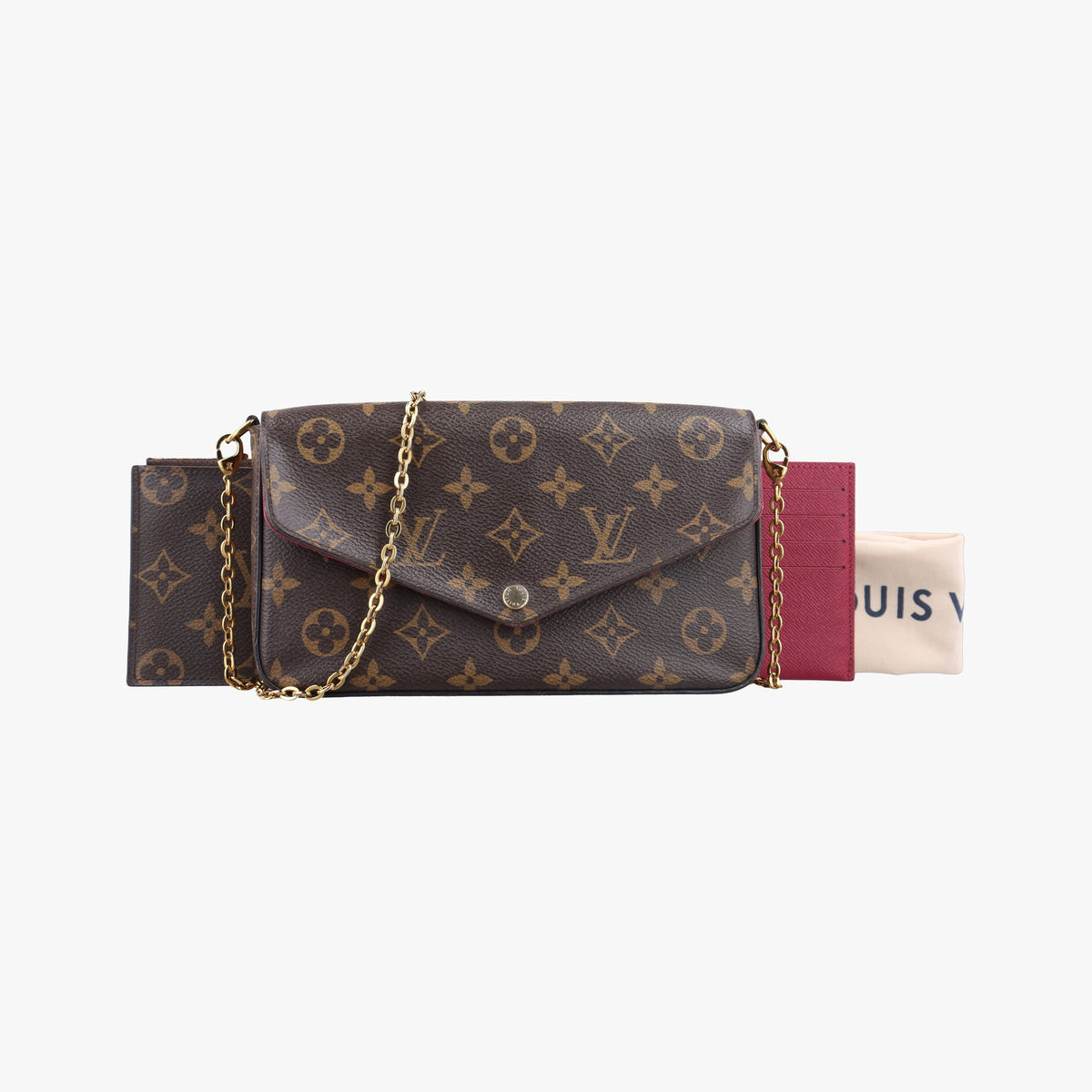 Pre-owned Louis Vuitton Pochette Felicie Brown Monogram Canvas M61276 shoulderbag | stylenewstar