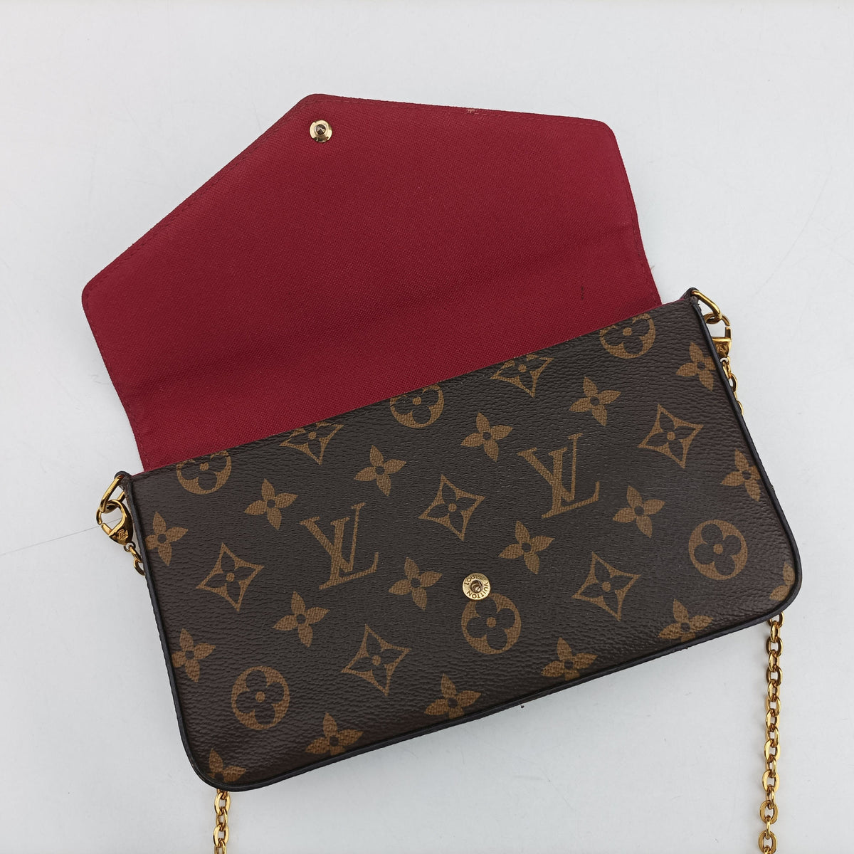 Pre-owned Louis Vuitton Pochette Felicie Brown Monogram Canvas M61276 shoulderbag | stylenewstar